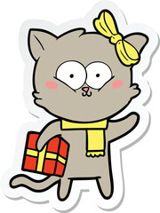 sticker of a cartoon cat