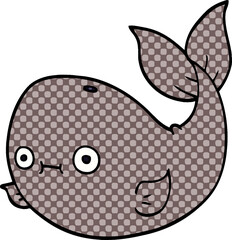 cartoon doodle whale