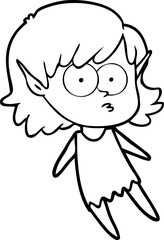 cartoon elf girl floating