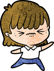 Obraz premium annoyed cartoon girl