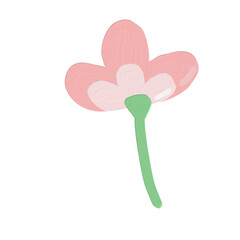 flower oilpaint or acrylic style with picture pink flower 