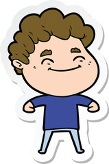 sticker of a cartoon friendly man