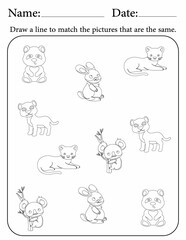 Match the same objects - educational activity pages for students, kids, and children