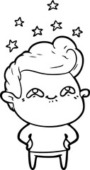 cartoon excited man