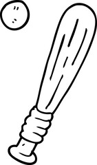 line drawing cartoon baseball bat