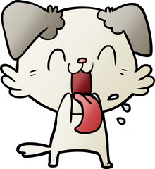 cartoon panting dog