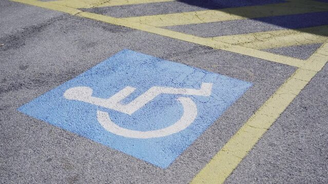 Symbol on the street of parking for the disabled