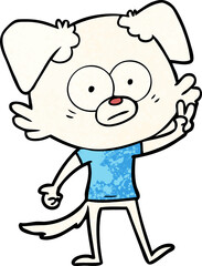 nervous dog in t shirt