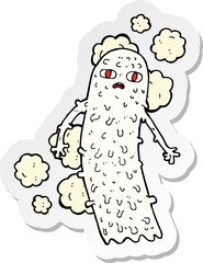 sticker of a cartoon spooky ghost