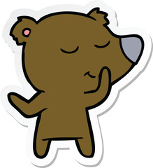 sticker of a happy cartoon bear