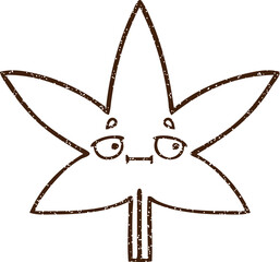 Fototapeta premium Cannabis Leaf Charcoal Drawing