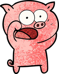 cartoon pig shouting