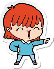 sticker of a cartoon woman