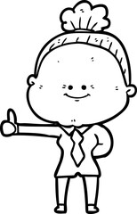 Obraz premium cartoon happy old woman