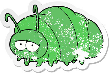 distressed sticker of a cartoon bug