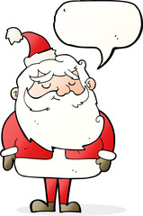 cartoon santa claus with speech bubble