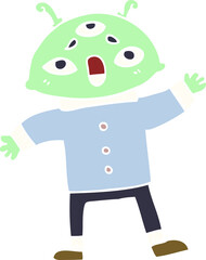 cartoon doodle alien space man
