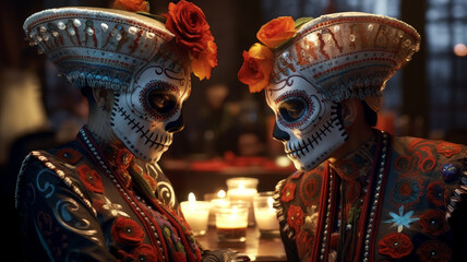 Obraz premium The day of the Dead . Generative AI