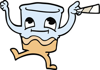 cartoon doodle whisky glass