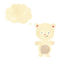 cartoon happy polar bear with thought bubble