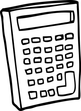 recommend clip art: line drawing cartoon of a calculator