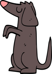 cartoon doodle well behaved dog