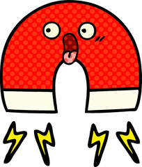comic book style cartoon of a magnet