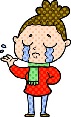 cartoon crying woman