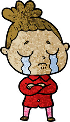 cartoon crying woman
