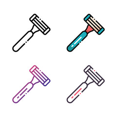 Razor icon design in four variation color