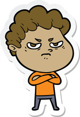 sticker of a cartoon angry man