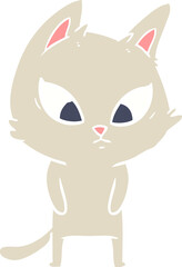 confused flat color style cartoon cat