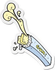 sticker of a cartoon chewing gum