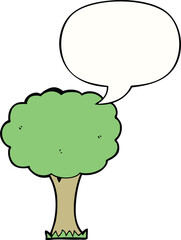 cartoon tree with speech bubble