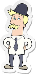 sticker of a cartoon man with mustache