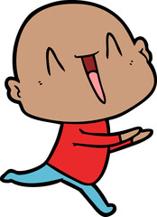 Obraz premium happy cartoon bald man
