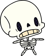 cartoon illustration kawaii cute dead skeleton