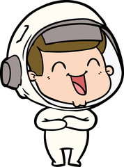 Obraz premium happy cartoon astronaut