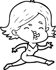 cartoon girl pulling face