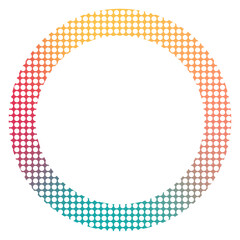 Colorful Abstract Circle Frame with Dot Pattern