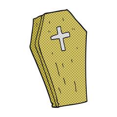 Obraz premium freehand drawn cartoon spooky coffin