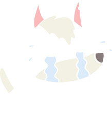 flat color style cartoon crying wolf