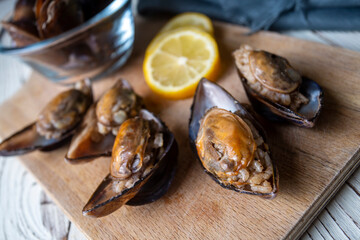 Turkish Street Food Stuffed Mussels with Lemon - Midye Dolma