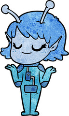 smiling alien girl cartoon