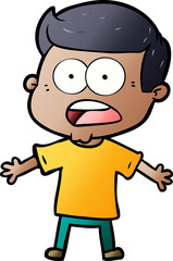 Obraz premium cartoon shocked man