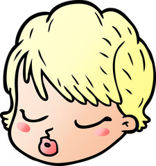 cartoon female face