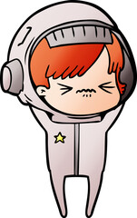 angry cartoon space girl