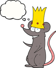 freehand drawn thought bubble cartoon rat king