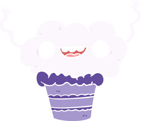flat color style cartoon cupcake