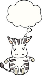 cartoon zebra with thought bubble